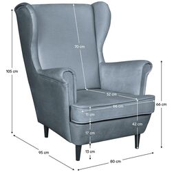 Fotoliu Tempo Kondela Lefo (Blue-Grey/Wenge) Thumb