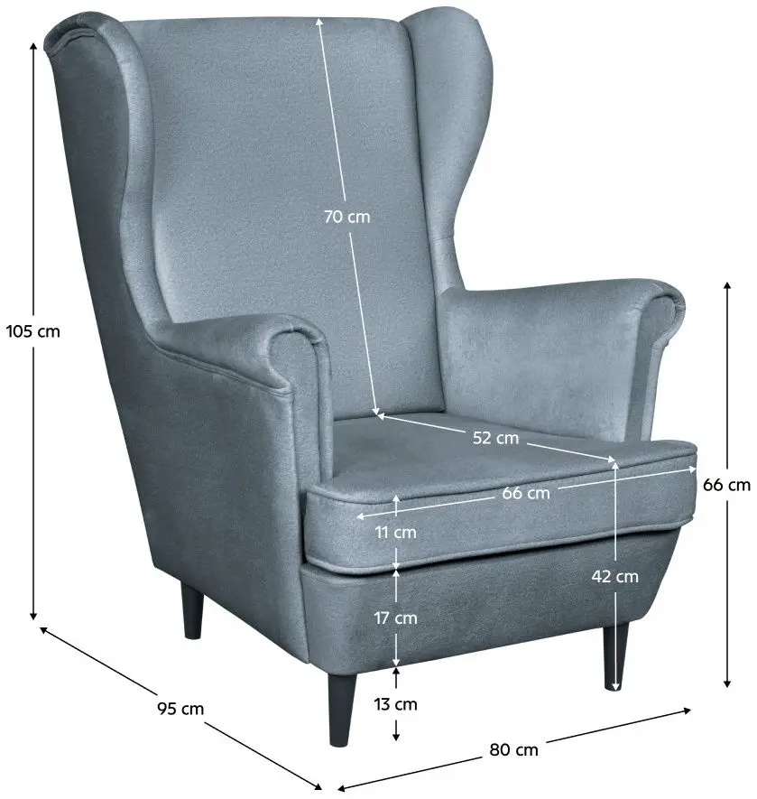 Fotoliu Tempo Kondela Lefo (Blue-Grey/Wenge)