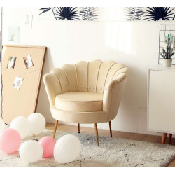 Fotoliu Tempo Kondela Nobleo (Beige/Golden)