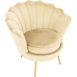 Fotoliu Tempo Kondela Nobleo (Beige/Golden) Thumb