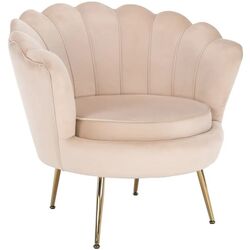 Fotoliu Tempo Kondela Noblin (Beige/Golden Chrome) Thumb