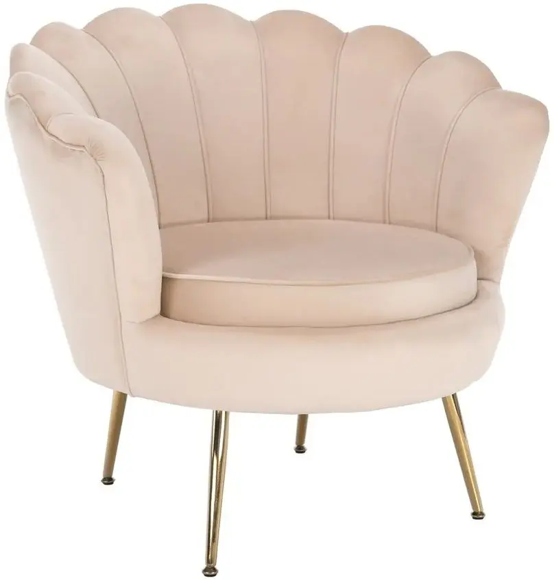 Fotoliu Tempo Kondela Noblin (Beige/Golden Chrome) - 2