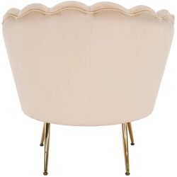 Fotoliu Tempo Kondela Noblin (Beige/Golden Chrome) Thumb