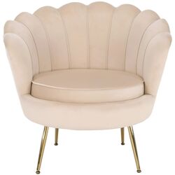 Fotoliu Tempo Kondela Noblin (Beige/Golden Chrome) Thumb