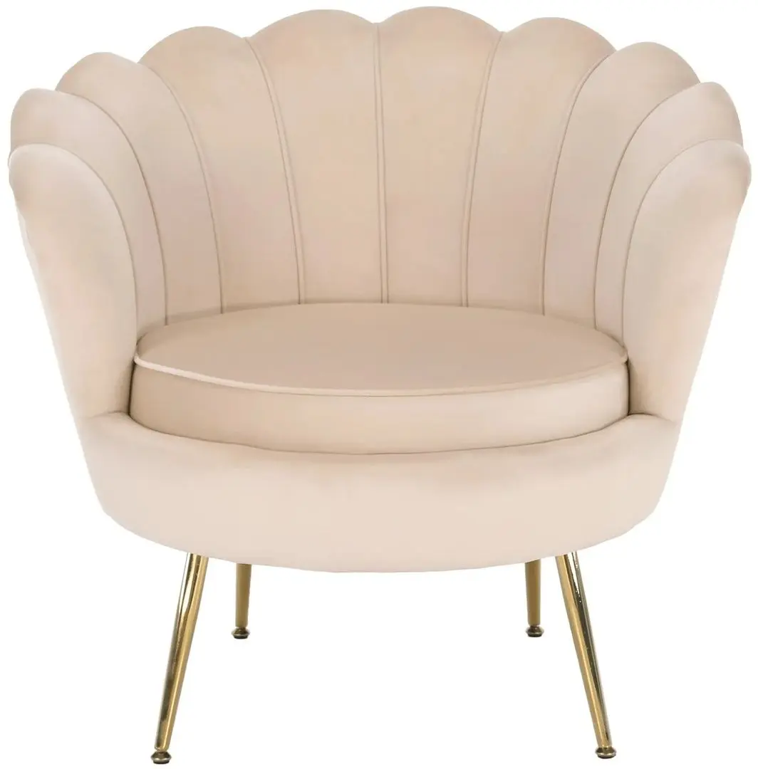 Fotoliu Tempo Kondela Noblin (Beige/Golden Chrome) - 5