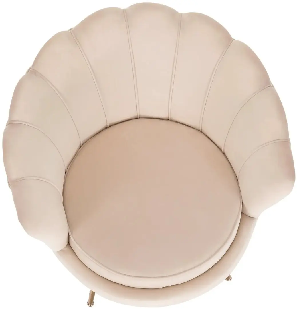 Fotoliu Tempo Kondela Noblin (Beige/Golden Chrome) - 7