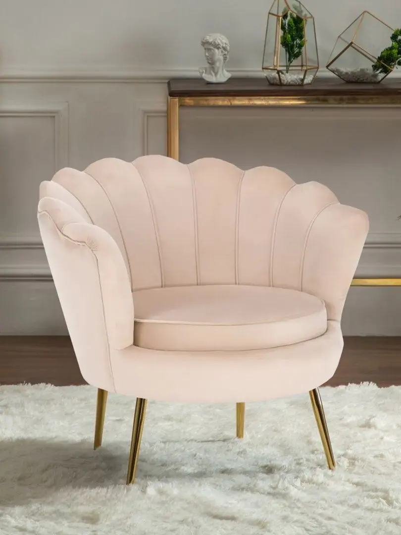 Fotoliu Tempo Kondela Noblin (Beige/Golden Chrome)