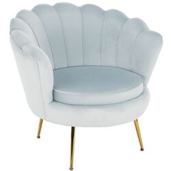 Fotoliu Tempo Kondela Noblin (Gray-Light Blue/Golden Chrome)