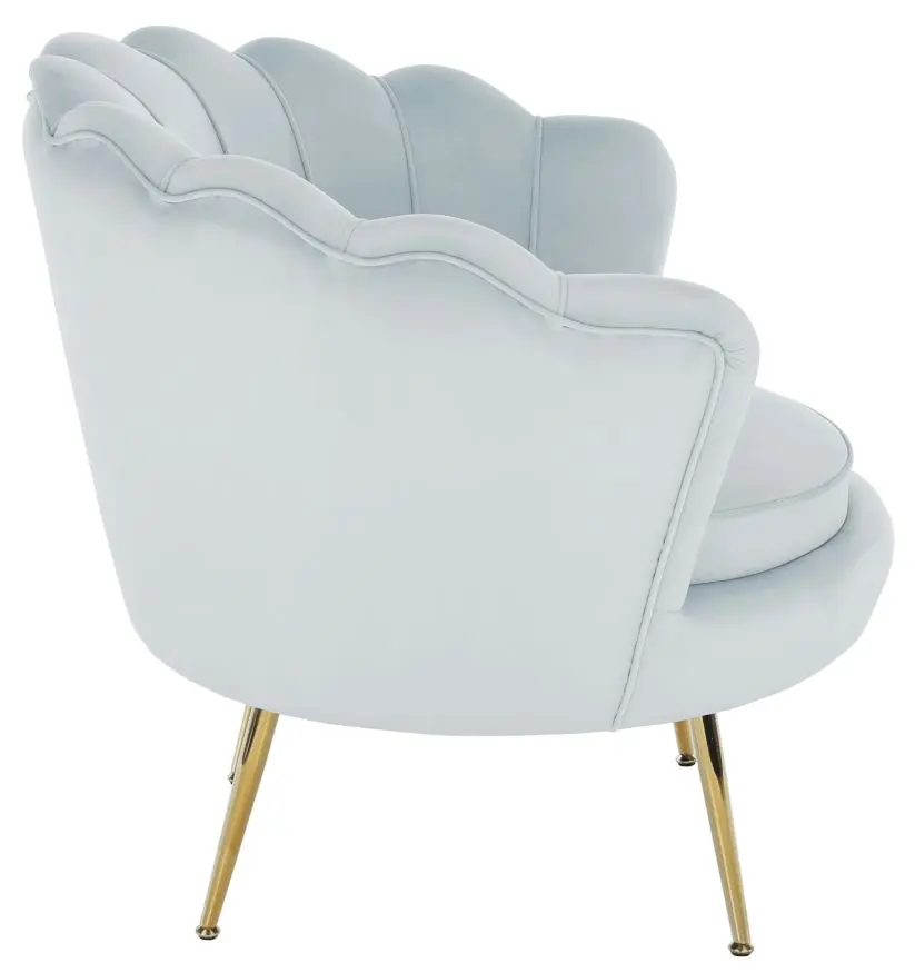 Fotoliu Tempo Kondela Noblin (Gray-Light Blue/Golden Chrome)