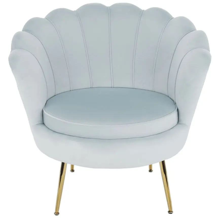 Fotoliu Tempo Kondela Noblin (Gray-Light Blue/Golden Chrome)