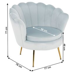 Fotoliu Tempo Kondela Noblin (Gray-Light Blue/Golden Chrome) Thumb