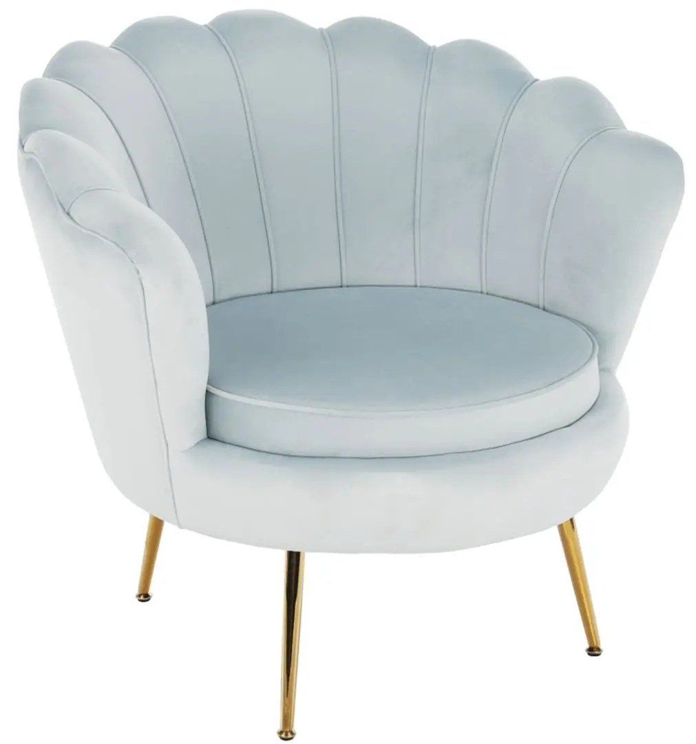 Fotoliu Tempo Kondela Noblin (Gray-Light Blue/Golden Chrome)