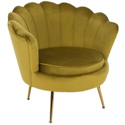 Fotoliu Tempo Kondela Noblin (Mustard/Golden Chrome)