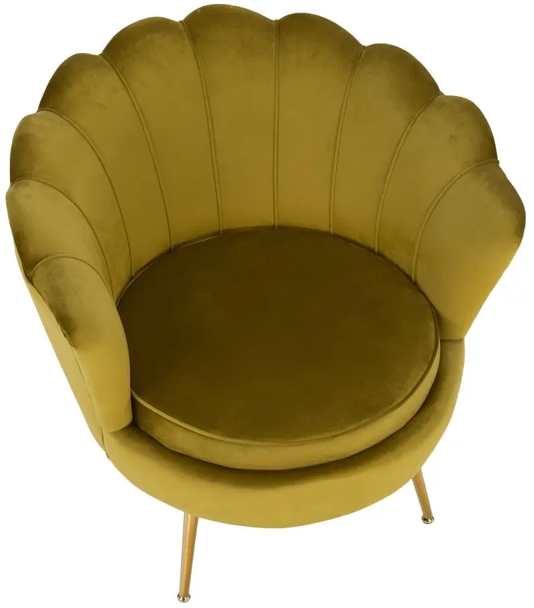 Fotoliu Tempo Kondela Noblin (Mustard/Golden Chrome)