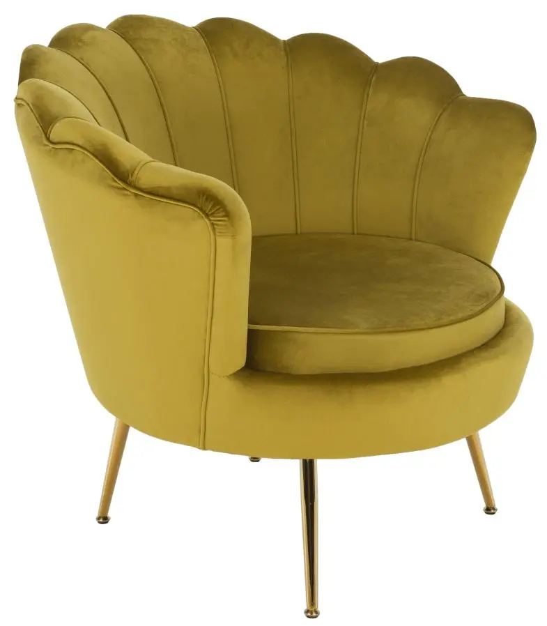 Fotoliu Tempo Kondela Noblin (Mustard/Golden Chrome)