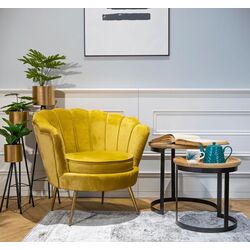 Fotoliu Tempo Kondela Noblin (Mustard/Golden Chrome) Thumb