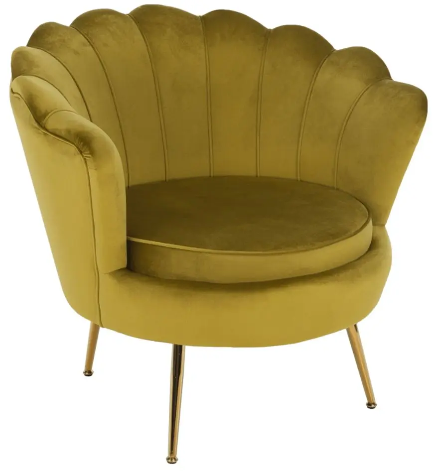 Fotoliu Tempo Kondela Noblin (Mustard/Golden Chrome)