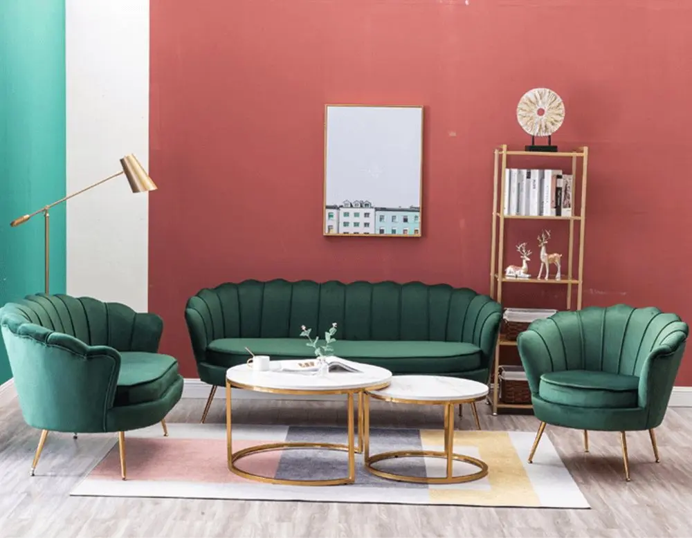 Fotoliu Tempo Kondela Noblin New (Emerald/Golden Chrome)