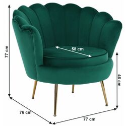 Fotoliu Tempo Kondela Noblin New (Emerald/Golden Chrome) Thumb