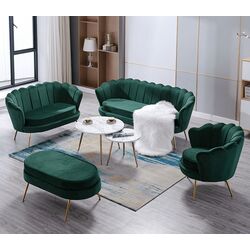 Fotoliu Tempo Kondela Noblin New (Emerald/Golden Chrome) Thumb