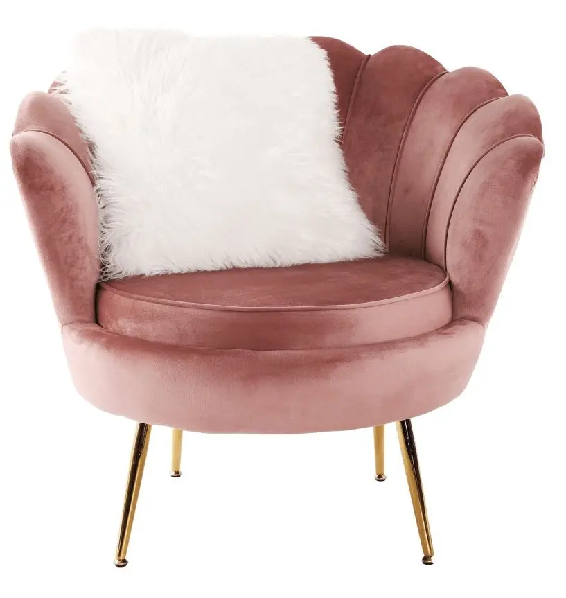 Fotoliu Tempo Kondela Noblin (Pink/Golden Chrome)