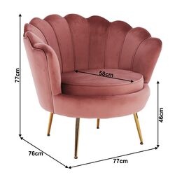Fotoliu Tempo Kondela Noblin (Pink/Golden Chrome) Thumb