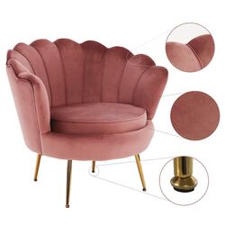 Fotoliu Tempo Kondela Noblin (Pink/Golden Chrome) Thumb