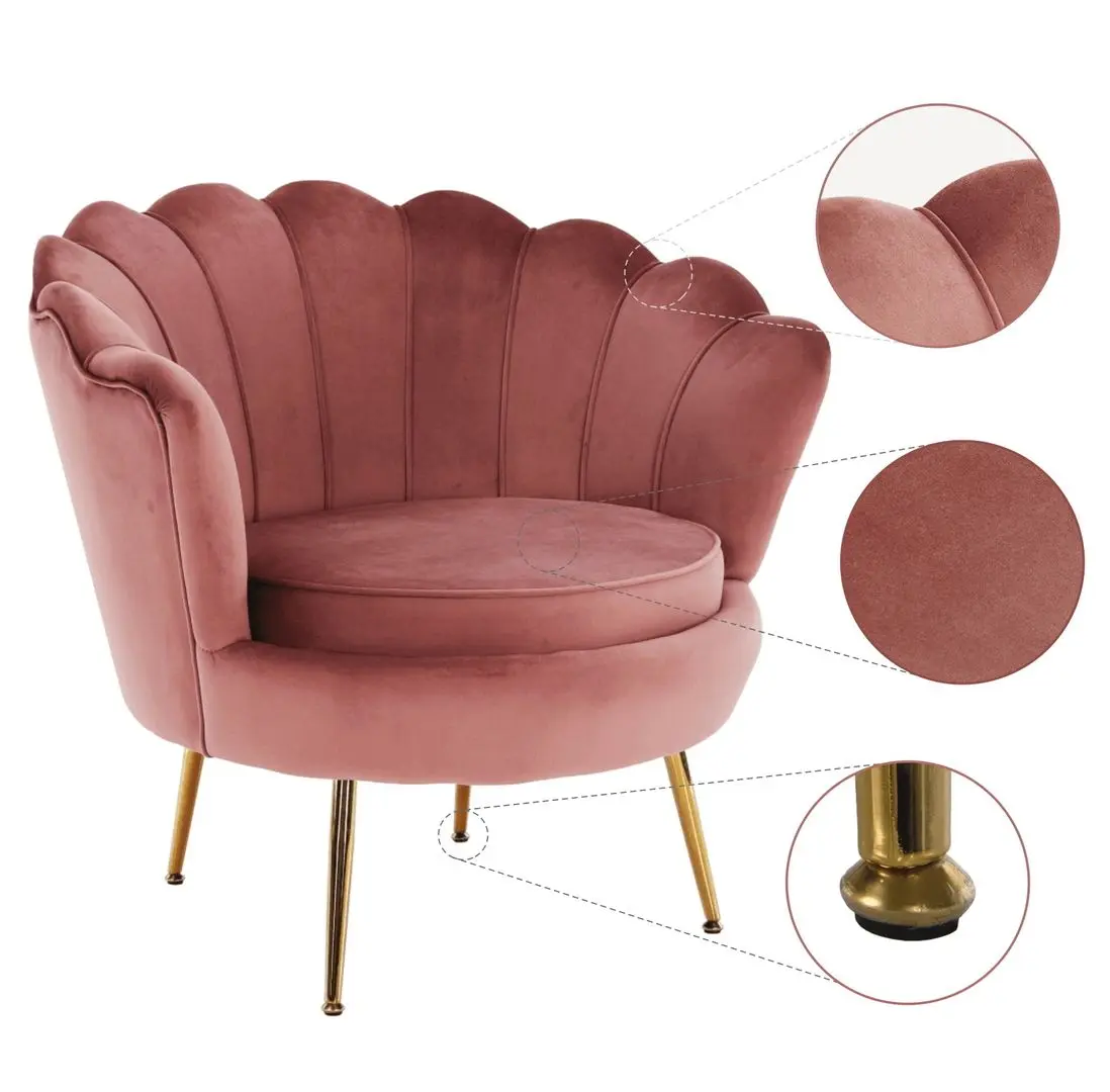 Fotoliu Tempo Kondela Noblin (Pink/Golden Chrome)
