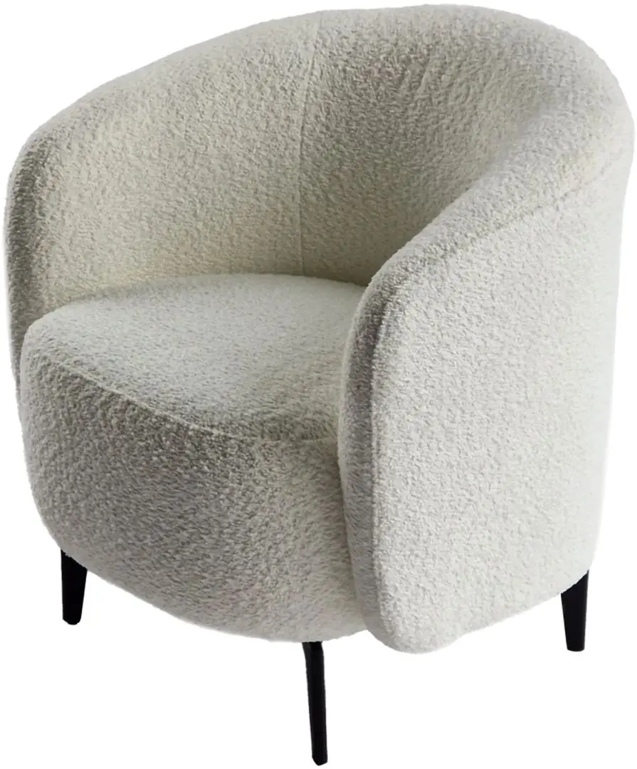 Fotoliu Tempo Kondela Preso Abriamo Boucle 04 (White/Black)