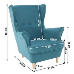 Fotoliu Tempo Kondela Rufino 2 New (Petrol/Beech) Thumb