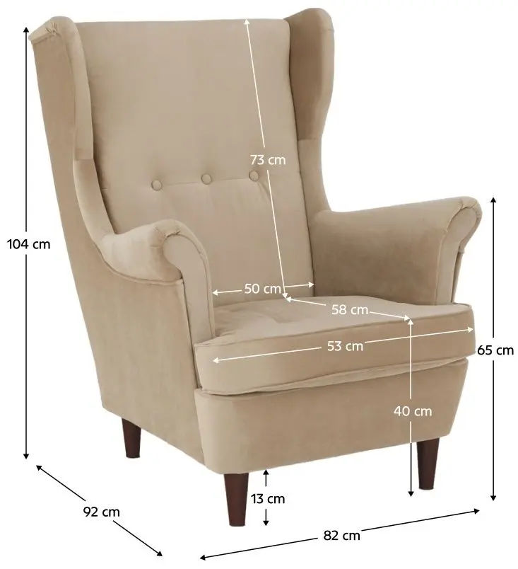 Кресло Tempo Kondela Rufino 3 (Gold-Beige/Walnut) - 2