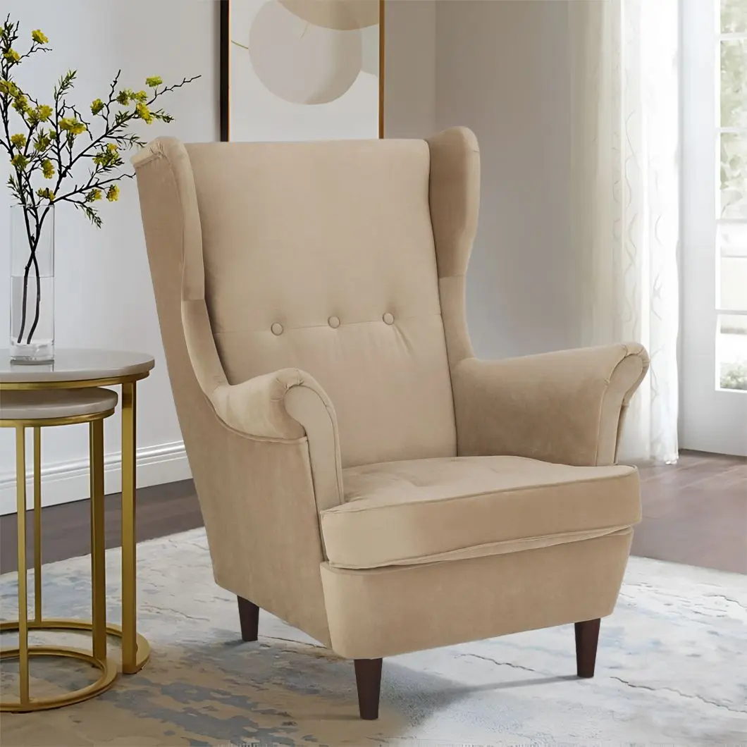 Кресло Tempo Kondela Rufino 3 (Gold-Beige/Walnut)