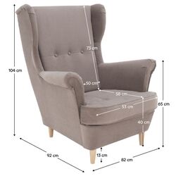 Fotoliu Tempo Kondela Rufino 3 (Grey-beige/Beech) Thumb