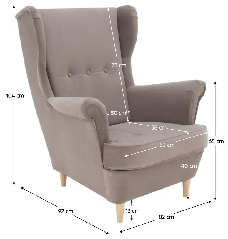 Fotoliu Tempo Kondela Rufino 3 (Grey-beige/Beech)