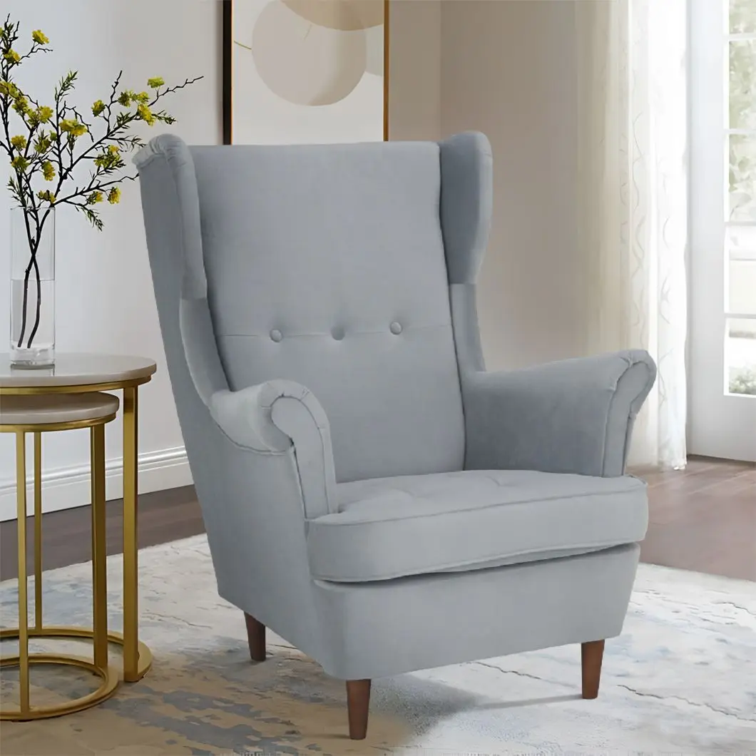 Fotoliu Tempo Kondela Rufino 3 (Light Grey/Walnut)