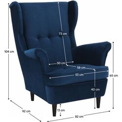 Fotoliu Tempo Kondela Rufino 3 New Kronos 09 (Blue/Walnut) Thumb