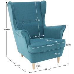 Fotoliu Tempo Kondela Rufino 3 (Petrol/Beech) Thumb