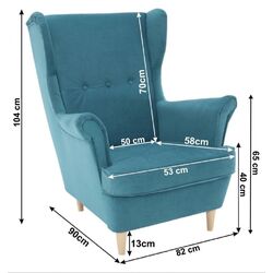 Fotoliu Tempo Kondela Rufino New (Petrol/Beech) Thumb