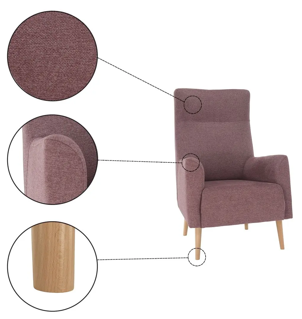 Кресло Tempo Kondela Samy (Antique Pink/Beech)