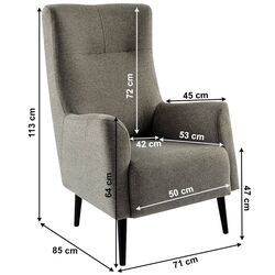 Fotoliu Tempo Kondela Samy (Gray/Black) Thumb