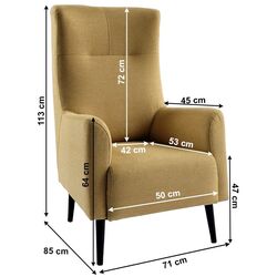 Fotoliu Tempo Kondela Samy (Yellow/Black) Thumb