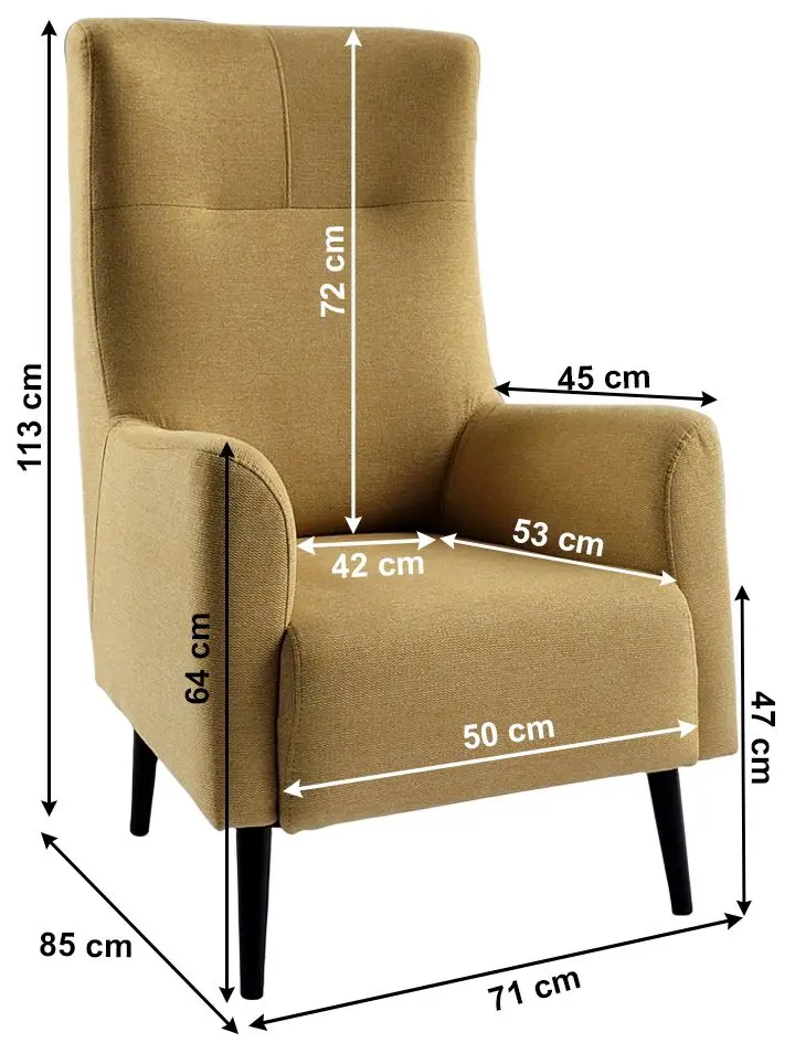Fotoliu Tempo Kondela Samy (Yellow/Black)