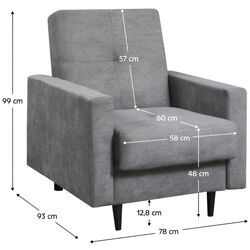 Fotoliu Tempo Kondela Valdo (Gray) Thumb