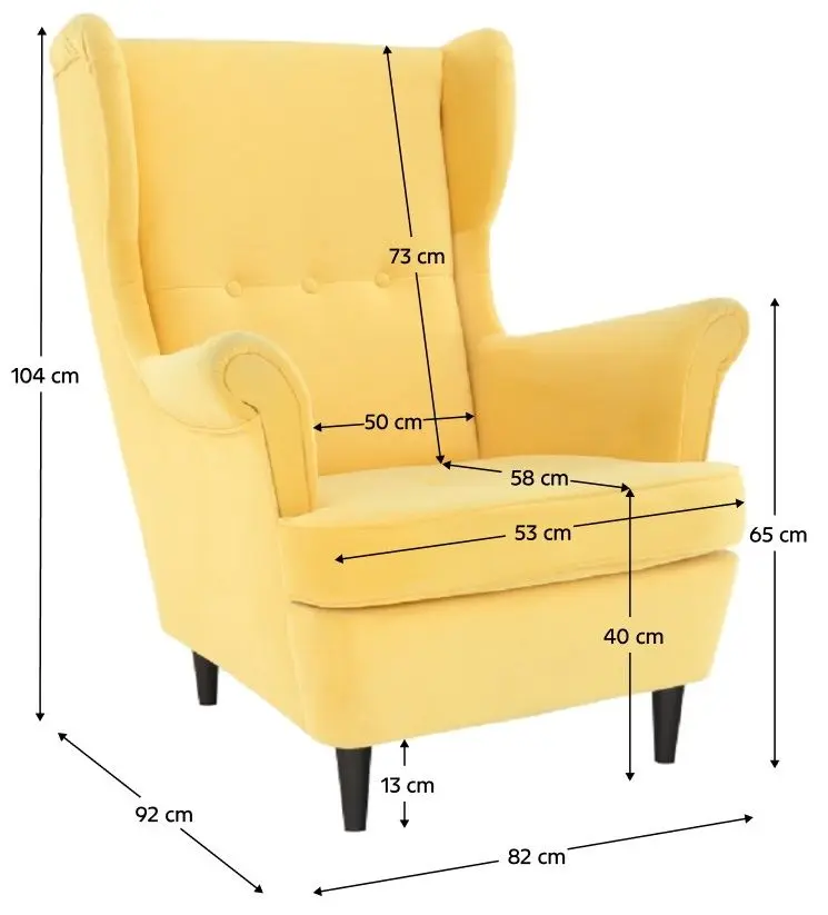 Кресо Tempo Kondela Rufino 3 (Yellow/Wenge)