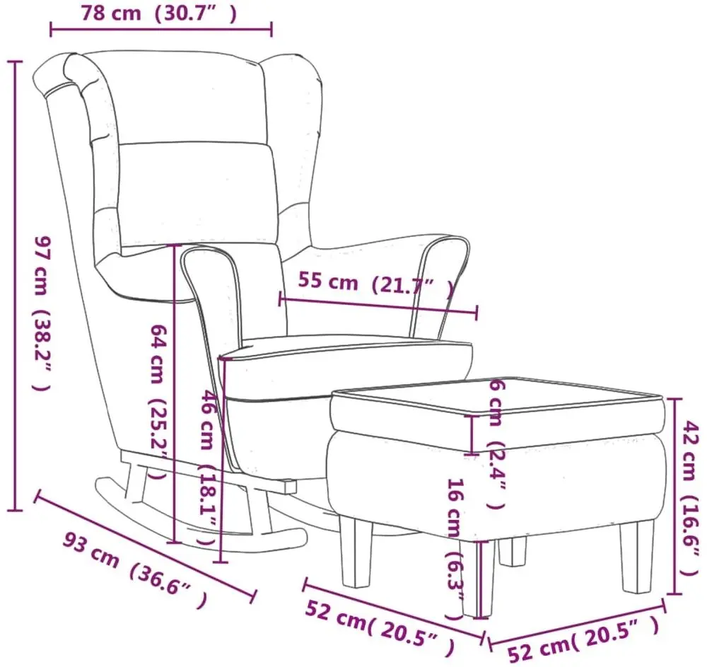 Fotoliu balansoar cu suport pentru picioare VidaXL 3121231 (Dark Grey)