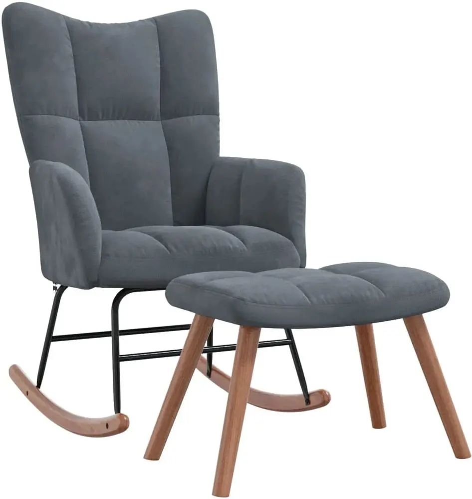 Fotoliu balansoar cu suport pentru picioare VidaXL 328151 (Dark Grey)