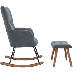 Fotoliu balansoar cu suport pentru picioare VidaXL 328151 (Dark Grey) Thumb
