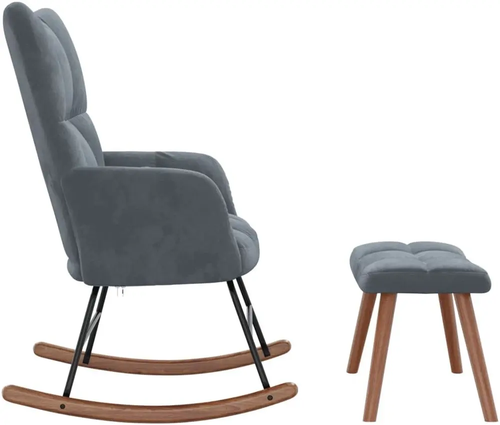 Fotoliu balansoar cu suport pentru picioare VidaXL 328151 (Dark Grey)