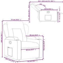 Fotoliu-recliner cu ridicare VidaXL 3204482 (Light Grey) Thumb