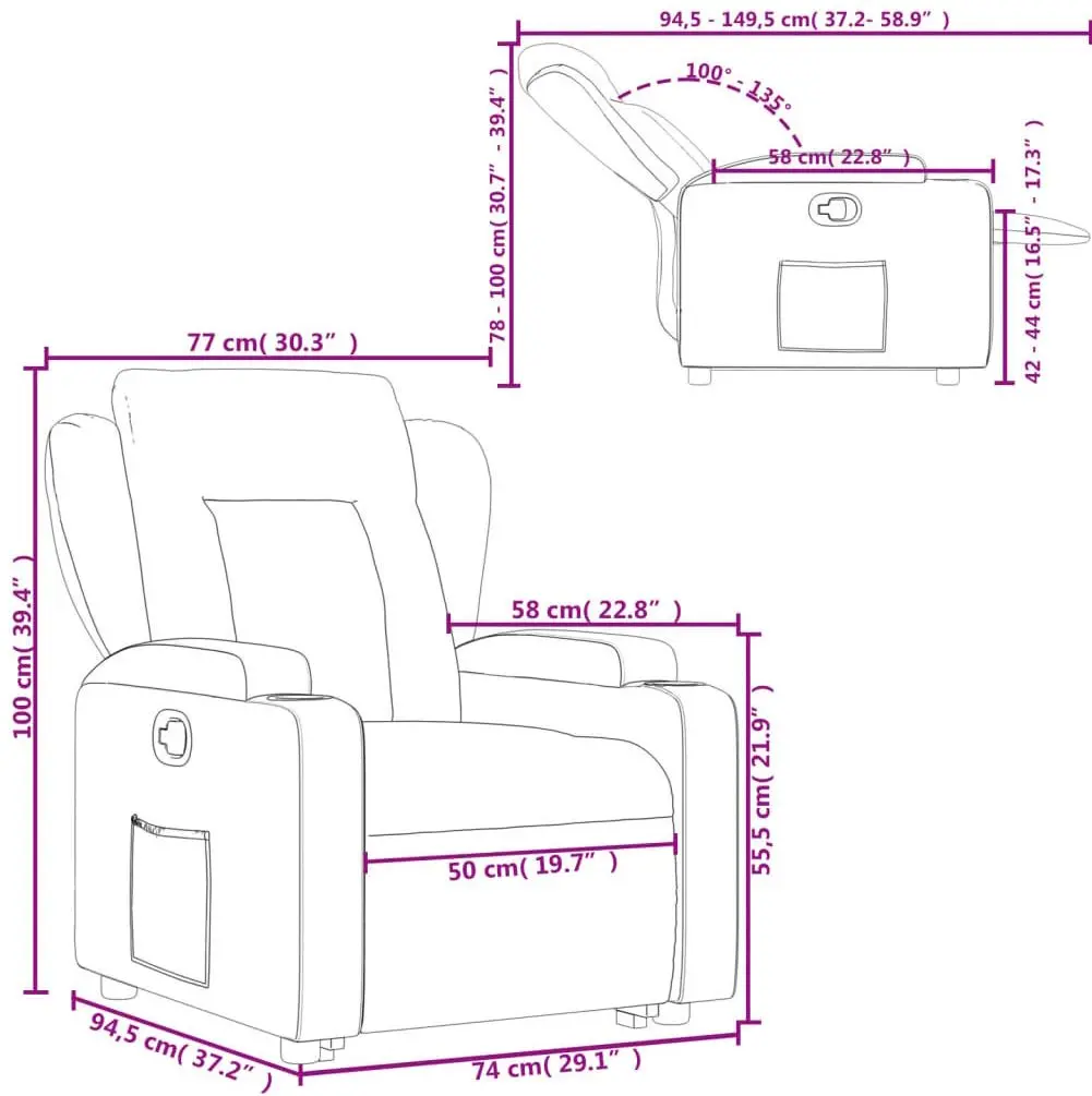 Fotoliu-recliner cu ridicare VidaXL 3204482 (Light Grey)